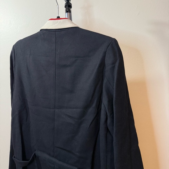 Emilio Renaldi Black Trench Coat with Red and White Details - Picture 6 of 16